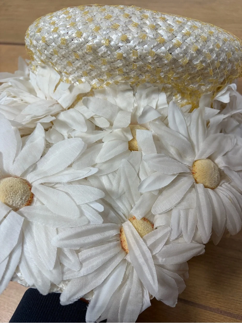 Vintage Sonni California Daisy Floral Brimmed Hat 60s